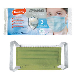Mask non Woven with wide rubber packed GREEN 