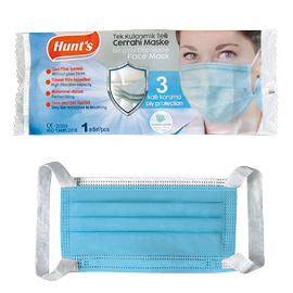 Mask non Woven with wide rubber packed LIGHT BLUE