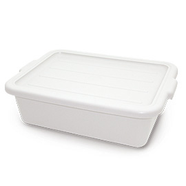 Food container plastic with lid white 13x15x40
