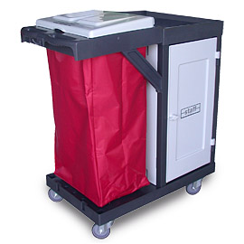 Hotel Trolley single with door 
and 1 Bag Red with lid