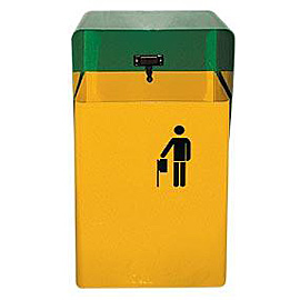 Paper Bin exterior Green-Yellow - Without Base