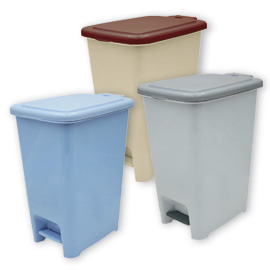 Paper Bin with Pedal and Base Bag beige 40lt