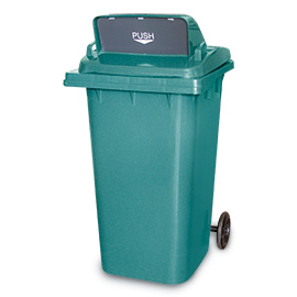 Bin Green-Blue with lid Green-Blue Push without Pedal and Wreath Bag 240lt