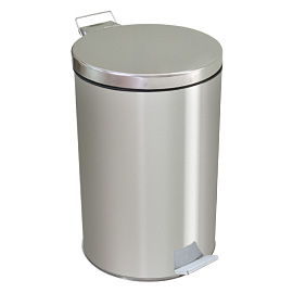 INOX paper bin with pedal 50L  Ø 35 Χ 50