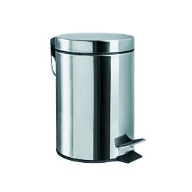INOX paper bin with straight lid and pedal 12 lt Ø25 x 39 cm 