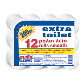 WC PAPER ROLL EXTRA SMOOTH 2PLY 200 GR 6 X 12 ROLLS
