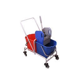 Mopping Set Double metallic Grey Red-Blue Bucket 25 L