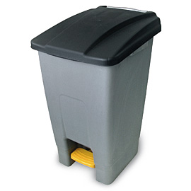 bin plastic with Pedal grey-black 70lt