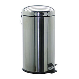 INOX paper bin with round lid and pedal 18 lt Ø27 x 65 cm