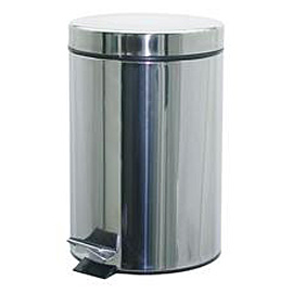 INOX paper bin with straight lid and pedal 3 lt Ø17 x 23 cm