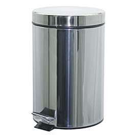 INOX paper bin with straight lid and pedal 5 lt Ø20 x 29 cm