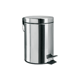 INOX paper bin with straight lid and pedal 7 lt Ø20 x 32 cm