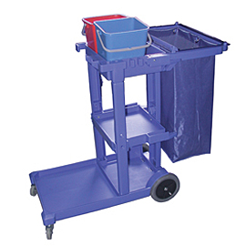 GARBAGE TROLLEY PLASTIC WITH 2 BUCKETS AND WITHOUT LID