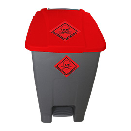 Bin Grey with Red Lid hazardous waste 50LT